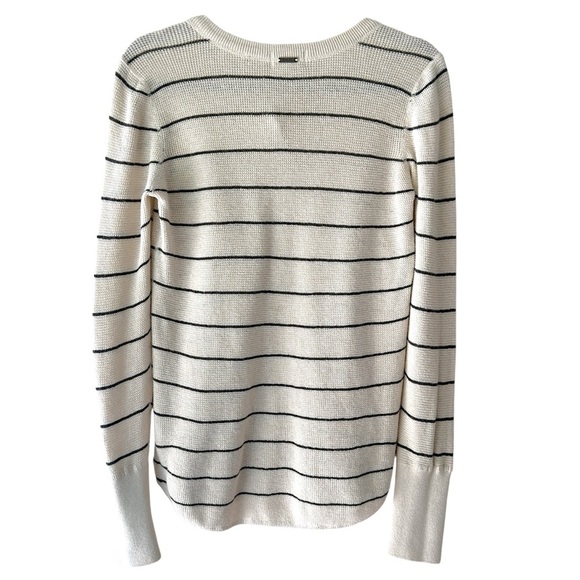 PRANA | NWOT MILANI HENLEY OATMEAL STRIPE COTTON & WOOL WAFFLE WEAVE | MEDIUM - Picture 7 of 11